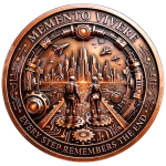 NEU** 1 oz Kupfer-Copper Edition - CYBERPUNK Astronauten & Futuristische Stadt - Serie Du Lebst nur Einmal / You Only Live Once / Memento Vivere - Every Step Remembers The End