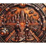 NEU** 1 oz Kupfer-Copper Edition - CYBERPUNK Astronauten & Futuristische Stadt - Serie Du Lebst nur Einmal / You Only Live Once / Memento Vivere - Every Step Remembers The End