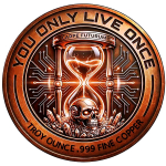 NEU** 1 oz Kupfer-Copper Edition - CYBERPUNK Astronauten & Futuristische Stadt - Serie Du Lebst nur Einmal / You Only Live Once / Memento Vivere - Every Step Remembers The End