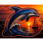 Neu ** 5 oz Kupfer-Copper Edition - DELFIN im Karibischen Sonnenuntergang - DOLPHIN in SUNSET - Color High relief - Vorverkauf / Presale!