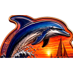 Neu ** 5 oz Kupfer-Copper Edition - DELFIN im Karibischen Sonnenuntergang - DOLPHIN in SUNSET - Color High relief - Vorverkauf / Presale!