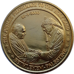 88,4 g Vatikan 2000 Bimetall Papst Johannes Paul II Bronze Gilded Gedenkprägung