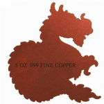 Neu ** 5 oz Kupfer-Copper SHAPE Edition - RED FIRE DRAGON / ROTER FEUERDRACHE - Color High relief - Vorverkauf / Presale