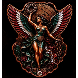 Neu ** 5 oz ADVP Kupfer-Copper SHAPE Edition - LIBERTAD / Ember of Mexico /  Freiheit, Stärke - Tradition & Dramatik   - Colorglanz High relief - Vorverkauf / Presale!