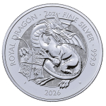NEU* 2 oz UK 2026 Tudors Beasts BU -ROYAL DRAGON / Der Königliche Löwe - Royal Tudor Beasts (8.) - Großbritannien Silber 5Pfd.
