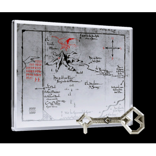 LETZTE** 3/4 oz + 5 g Silber Niue 2025 Folie Proof -THORINS KARTE - Hobbit - Silber Folie color - 2 NZ$