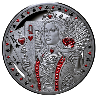 1 oz Niue 2026 Proof - QUEEN of HEARTS / HERZ DAME / Die Königin der Herzen - Silber Color Farbig 2 NZ$ - nur 2x