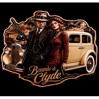 Neu* 5 oz ADVP Kupfer/Copper SHAPE Edition - Bonnie & Clyde: Outlaw Legenden / Legends  - Antique COLOR HIGH RELIEF Proof - Kupferedition - Vorverkauf Presale