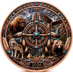Neue Serie** 1 oz Kupferedition - Navajo Indianerin / SPIRIT of the TRIBES - Navajo Nation – North American Wildlife (1) STARTMOTIV - Copper Color - VORVERKAUF PRESALE 07