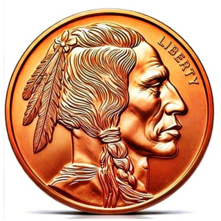 NEU** 1 oz ADVP Kupfer-Copper Edition - American BUFFALO & NATIVE INDIAN - Bison & Indianer
