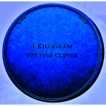 Neu*Einzelstück* 1 kg Kupfer-Copper Edition UV-Effekt - Majestätischer Mountain Mustang - Metallic Blau Wappenseite - Wilder Mustang in den Rocky Mountains - Color Ultra High Relief - Vorverkauf / Presale!
