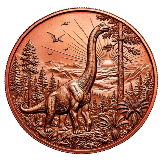 In Kürze* 1 oz Kupferedition - BRACHIOSAURUS Der GIGANT der Jurazeit - Prähistorische Tiere (2.) - Kupfer - VORVERKAUF - PRESALE !