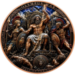 TOP*EDITION** 1 kg Kupfer-Copper Edition - ZEUS / DER KRIEG der GÖTTER im OLYMP / War of Gods Olymp - 3-Dimensionaler Effekt / 12 cm Durchmesser > Vorverkauf / Presale!