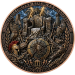 TOP*EDITION** 1 kg Kupfer-Copper Edition - ZEUS / DER KRIEG der GÖTTER im OLYMP / War of Gods Olymp - 3-Dimensionaler Effekt / 12 cm Durchmesser > Vorverkauf / Presale!