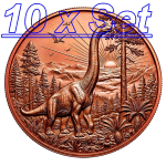 In Kürze* 10 x 1 oz *SET* Kupferedition - BRACHIOSAURUS Der GIGANT der Jurazeit - Prähistorische Tiere (2.) - Kupfer - VORVERKAUF - PRESALE !