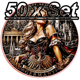 NEU** 50 x 1 oz Kupfer-Copper Edition Nationen der Welt - LADY GERMANIA / DEUTSCHLAND / GERMANY - Einigkeit & Recht & Freiheit - World Nations