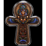 Neu* 5 oz ADVP Kupfer/Copper SHAPE Edition - SCHLÜSSEL des LEBENS / KEY of LIFE - Auge des Horus & Skarabäus - Die Alten Götter Ägypten - Saphirblaue & Rubinrote Kristalle - Kupferedition - Vorverkauf Presale