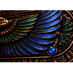 Neu* 5 oz ADVP Kupfer/Copper SHAPE Edition - SCHLÜSSEL des LEBENS / KEY of LIFE - Auge des Horus & Skarabäus - Die Alten Götter Ägypten - Saphirblaue & Rubinrote Kristalle - Kupferedition - Vorverkauf Presale