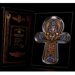 Neu* 5 oz ADVP Kupfer/Copper SHAPE Edition - SCHLÜSSEL des LEBENS / KEY of LIFE - Auge des Horus & Skarabäus - Die Alten Götter Ägypten - Saphirblaue & Rubinrote Kristalle - Kupferedition - Vorverkauf Presale