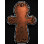Neu* 5 oz ADVP Kupfer/Copper SHAPE Edition - SCHLÜSSEL des LEBENS / KEY of LIFE - Auge des Horus & Skarabäus - Die Alten Götter Ägypten - Saphirblaue & Rubinrote Kristalle - Kupferedition - Vorverkauf Presale