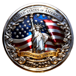 29 g Bimetall Color Proof - 250 Jahre Amerika / In God We Trust Home of the Brave - Tolle Bimetallprägung - Kurzfristiges TopAngebot
