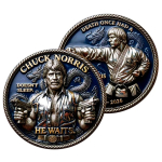 auf Lager 25 g Bimetall Color Proof - CHUCK NORRIS Superstar - Kung Fu Legende - Martial Arts - Er Schläft Nie / Doesn`t Sleep He Waits