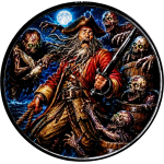 SonderEdition > 1 oz Antigua 2025 - ZOMBIE vs PIRATEN - ZOMBIEKILLERS - Piraten der Karibik & Rum - silber prooflike color 2$