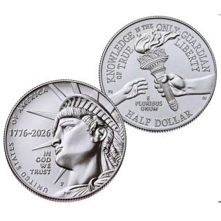 2026 USA 0,50 $ - Half Dollar- 250 Jahre Amerika Unabhängigkeit - July 4th 250 Years of Freedom - diverse Prägestätten