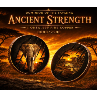 NEU* 1 oz Kupfer copper Edition - ELEFANT / ELEPHANT - Wahre Herrscher der Savanne - Serie Wildes Afrika / African Wildlife  Coin Card - Kupfer Color Doppelmotiv - VORVERKAUF Presale