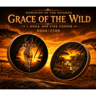 NEU* 1 oz Kupfer copper Edition - GAZELLE - Grazie der Savanne - Serie Wildes Afrika / African Wildlife Coin Card - Kupfer Color Doppelmotiv - VORVERKAUF Presale
