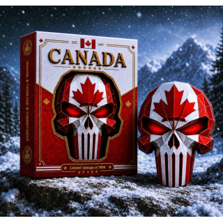 Neu ** 3 oz Kupfer-Copper Edition - Kanada Warrior Maple Leaf Skull / Totenschädel - Kupfer Color - High relief - Vorverkauf / Presale!