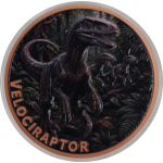 ab Lager - Letzte * 1 oz Kupferedition Color - VELOCIRAPTOR / RAPTOREN  Dinosaurier - Raubsaurier der Kreidezeit - Prähistorische Tiere (4.) mit Doppelmotiv - Kupfer