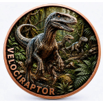 Neu* 1 oz Kupferedition Color - VELOCIRAPTOR / RAPTOREN...