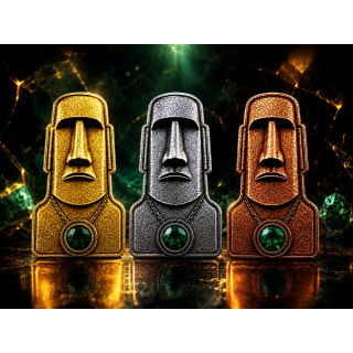Neu* 3 oz ADVP Kupfer/Copper SHAPE Edition - MOAI - RELIKT / Statuen der Osterinseln - mit Kristall - Mystery Pack - Kupferedition - Vorverkauf Presale