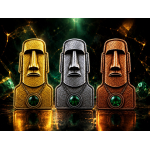 Neu* 3 oz ADVP Kupfer/Copper SHAPE Edition - MOAI - RELIKT / Statuen der Osterinseln - mit Kristall - Mystery Pack - Kupferedition - Vorverkauf Presale