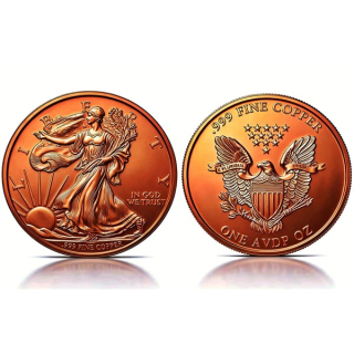 auf Lager 1 oz ADVP Kupfer-Copper Edition - American Eagle Liberty 2026 - Version2 - Kupfer-Nachprägung - Keine Währung