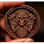 Neu ** 1 oz Kupfer-Copper Edition - LIBERTAD - Das IMPERIUM der AZTEKEN & Der TODESKAMPF mit den Todesschlangen - Color High relief - Vorverkauf / Presale!