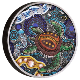 2 oz Australien 2026 Antik - TURTLE YAUNATI - Eine Reise durch die Zeit  - Maori - Silber antique color $ 5 - Perth Mint