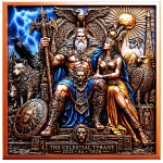 Neu* 5 oz Kupfer-Copper Edition - Der Himmliche Tyrann / Zeus Ra Thor - Serie Mythologische Fusion (2)  - Kupfer Color High relief - Vorverkauf / Presale