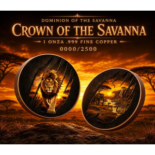 NEU* 1 oz Kupfer copper Edition - LÖWIN - KÖNIGIN der JAGD - Serie Wildes Afrika / African Wildlife (5) - Coin Card - Kupfer Color Doppelmotiv - VORVERKAUF Presale