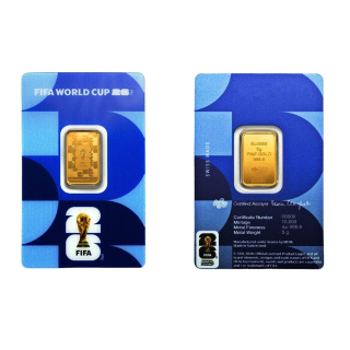 NEU* 5 g Goldbarren FIFA WORLD CUP 2026 USA Kanada Mexico - Pamp Suisse Blister / Coin Card