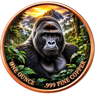 NEU** 1 oz Kupferedition - GORILLA im Urwald - Wilde Tiere / Wild Animals - Colorserie - VORVERKAUF - PRESALE !