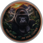 lagernd** 1 oz Kupferedition - GORILLA im Urwald - Wilde Tiere / Wild Animals - Colorserie