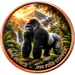 NEU** 1 oz Kupferedition - GORILLA im Urwald - Wilde Tiere / Wild Animals - Colorserie - VORVERKAUF - PRESALE !