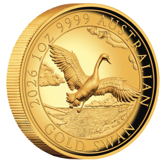 1 Unze Gold Australien 2026 High Relief Proof -  SCHWAN SWAN - 100 AU$ Perth Mint Australien