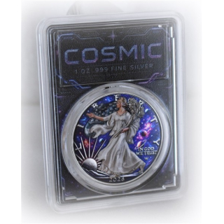 ab Lager Echtbilder* 1 oz American Eagle 2026 - Die KOSMISCHE FREIHEITSGÖTTIN / The Space Liberty - Wiedergeboren in der Kosmischen Zukunft - Cosmic Edition - Infinity Edition - silber Color Doppelmotiv