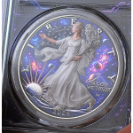 ab Lager Echtbilder* 1 oz American Eagle 2026 - Die KOSMISCHE FREIHEITSGÖTTIN / The Space Liberty - Wiedergeboren in der Kosmischen Zukunft - Cosmic Edition - Infinity Edition - silber Color Doppelmotiv