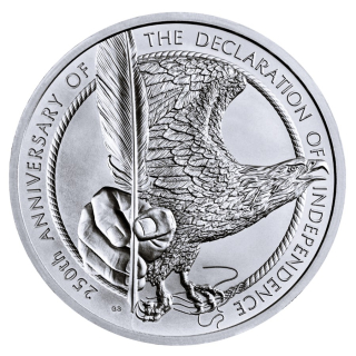 Neu* 1 oz UK 2026 BU - USA- Unabhängigkeitserklärung / 250 Jahre Unabhängigkeit Amerikas / Declaration of Independence / 250 Years of American Independence - Bullionmünze der Royal Mint UK