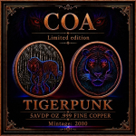 LETZTER** 5 oz Kupfer/Copper Edirion - Der  Majestätische TIGER - UV - Effekt - COLOR HIGH RELIEF Color - Vorverkauf presale