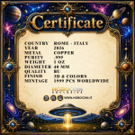 Neu** 1 oz Kupferedition BU - Die ALIEN BEGEGNUNG / COSMIC ENCOUTER - Coin Card - Copper Color - VORVERKAUF PRESALE 08